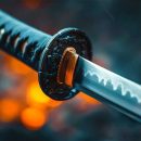 A katana part in close